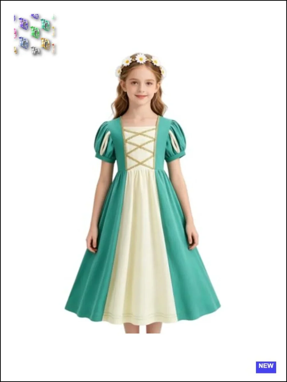 Girls Medieval Princess Dress Renaissance Costume with Headband
